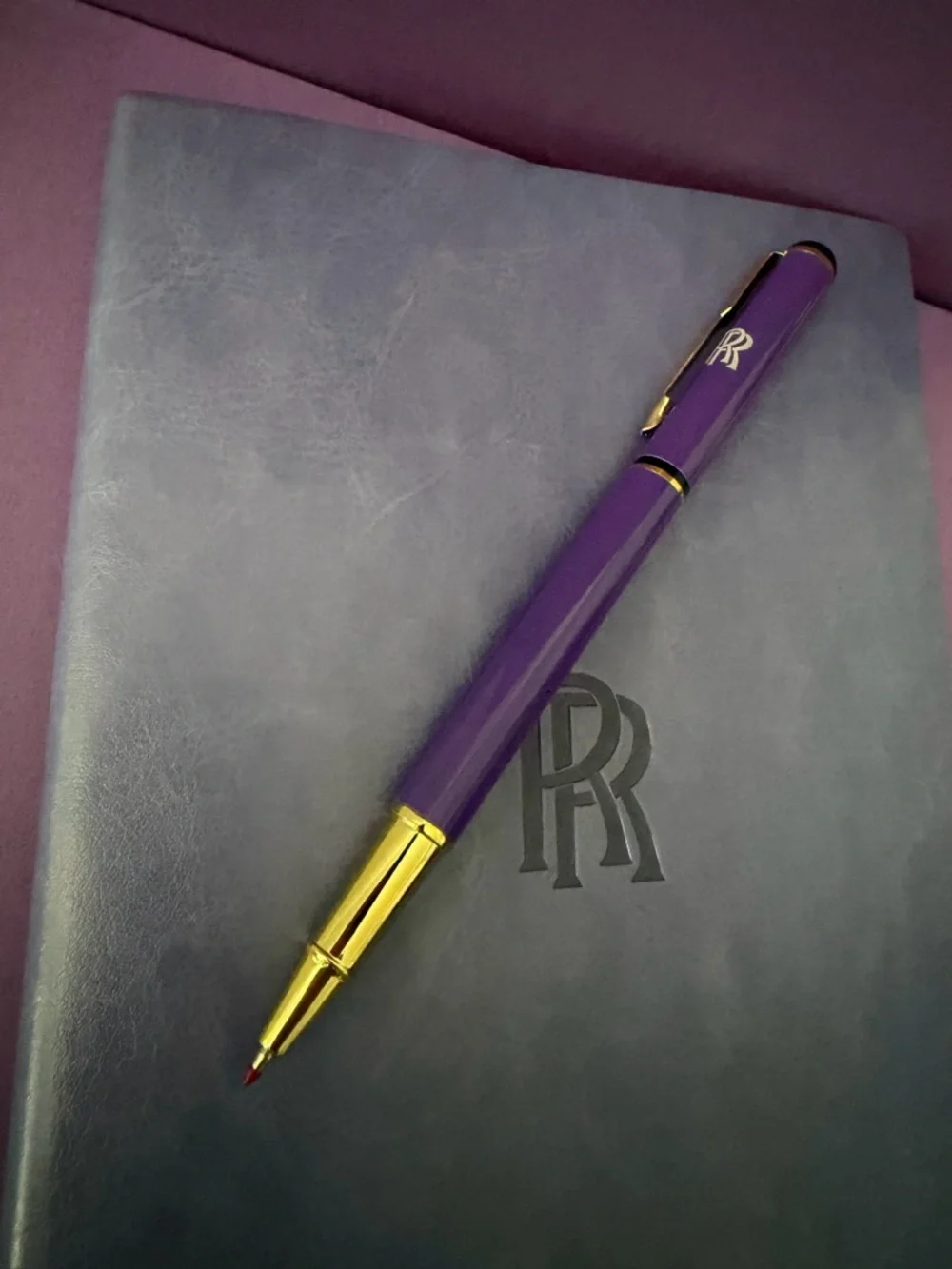 Rolls Royce Purple Notebook & Pen Gift Set Luxury Memo Journal Lined Boxed